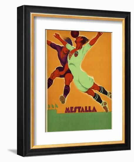 Advertisement for a Match Between Valencia and an English Team at the Mesta-Spanish School-Framed Giclee Print