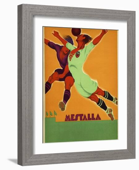 Advertisement for a Match Between Valencia and an English Team at the Mesta-Spanish School-Framed Giclee Print