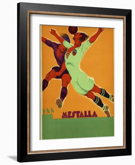 Advertisement for a Match Between Valencia and an English Team at the Mesta-Spanish School-Framed Giclee Print