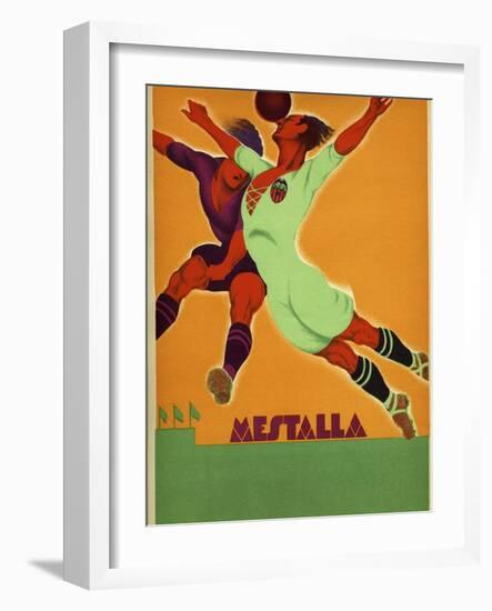 Advertisement for a Match Between Valencia and an English Team at the Mesta-Spanish School-Framed Giclee Print