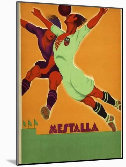 Advertisement for a Match Between Valencia and an English Team at the Mesta-Spanish School-Mounted Giclee Print