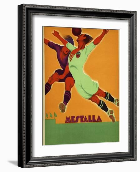 Advertisement for a Match Between Valencia and an English Team at the Mesta-Spanish School-Framed Giclee Print