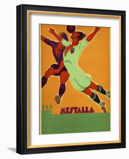 Advertisement for a Match Between Valencia and an English Team at the Mesta-Spanish School-Framed Giclee Print