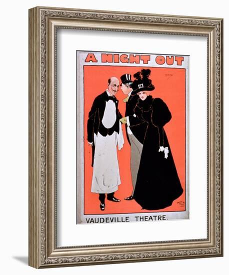 Advertisement For A Night Out, at the Vaudeville Theatre-null-Framed Giclee Print