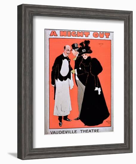 Advertisement For A Night Out, at the Vaudeville Theatre-null-Framed Giclee Print