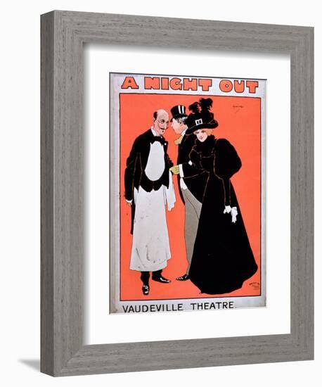 Advertisement For A Night Out, at the Vaudeville Theatre-null-Framed Giclee Print