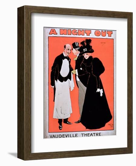 Advertisement For A Night Out, at the Vaudeville Theatre-null-Framed Giclee Print