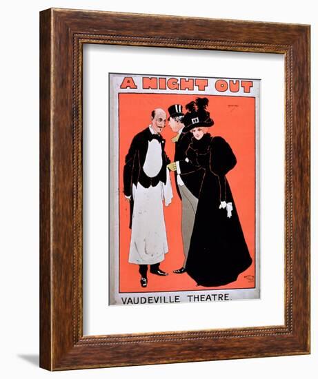 Advertisement For A Night Out, at the Vaudeville Theatre-null-Framed Giclee Print