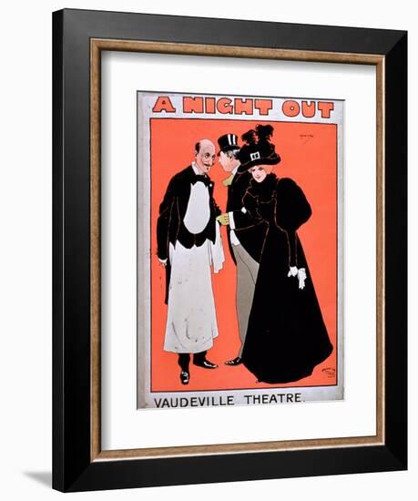 Advertisement For A Night Out, at the Vaudeville Theatre-null-Framed Giclee Print