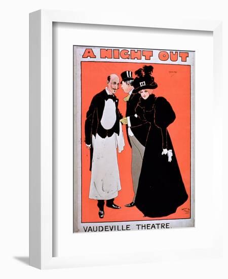 Advertisement For A Night Out, at the Vaudeville Theatre--Framed Giclee Print