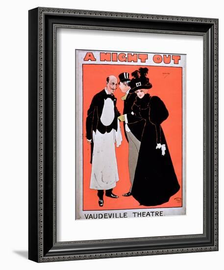 Advertisement For A Night Out, at the Vaudeville Theatre-null-Framed Giclee Print