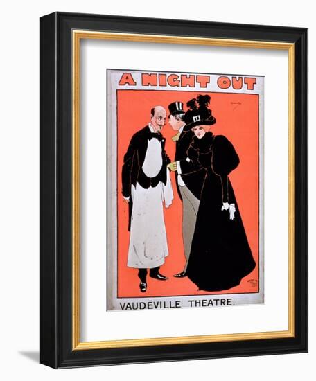 Advertisement For A Night Out, at the Vaudeville Theatre-null-Framed Giclee Print