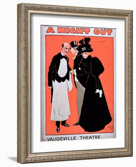 Advertisement For A Night Out, at the Vaudeville Theatre-null-Framed Giclee Print