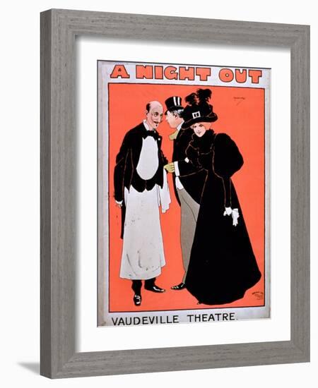 Advertisement For A Night Out, at the Vaudeville Theatre-null-Framed Giclee Print