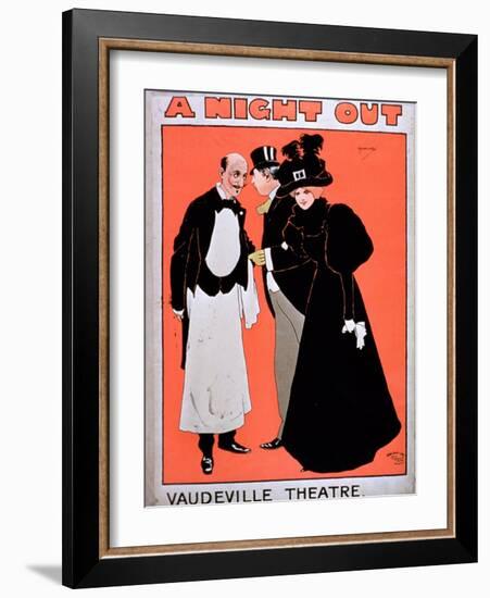 Advertisement For A Night Out, at the Vaudeville Theatre-null-Framed Giclee Print