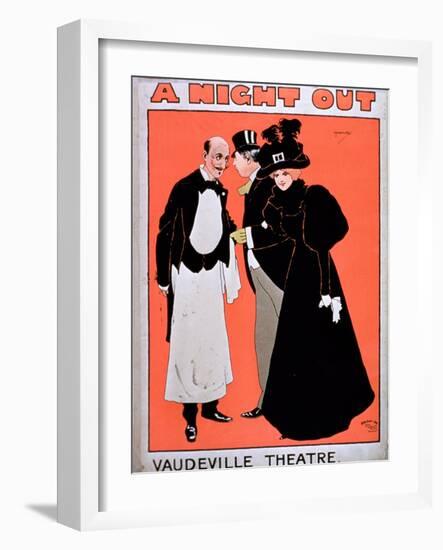 Advertisement For A Night Out, at the Vaudeville Theatre-null-Framed Giclee Print