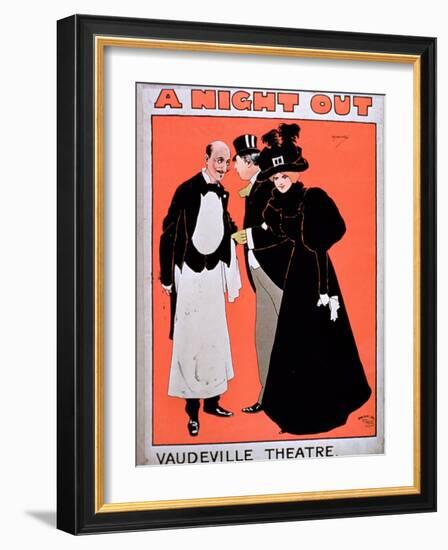 Advertisement For A Night Out, at the Vaudeville Theatre-null-Framed Giclee Print