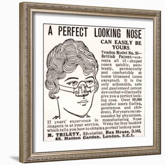 Advertisement for a 'Nose Shaper', 1900s-English School-Framed Giclee Print