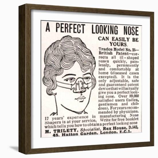 Advertisement for a 'Nose Shaper', 1900s-English School-Framed Giclee Print