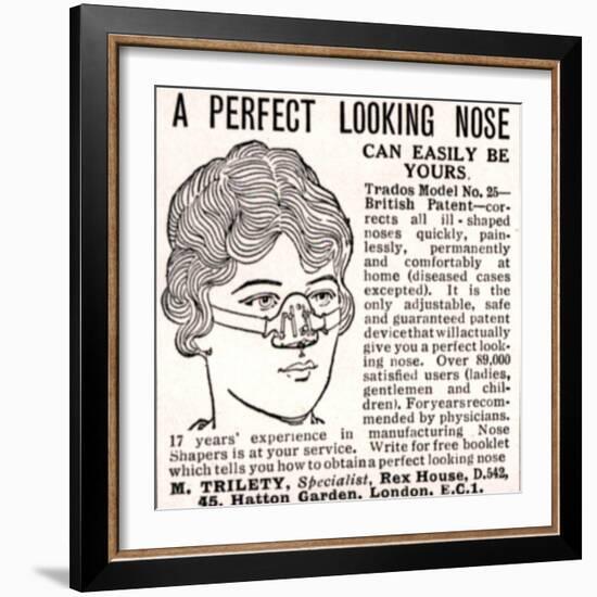 Advertisement for a 'Nose Shaper', 1900s-English School-Framed Giclee Print