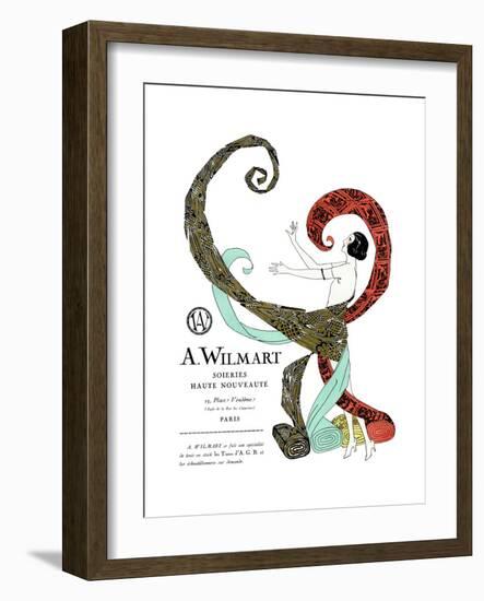 Advertisement for a Wilmart Silk, Paris-null-Framed Giclee Print