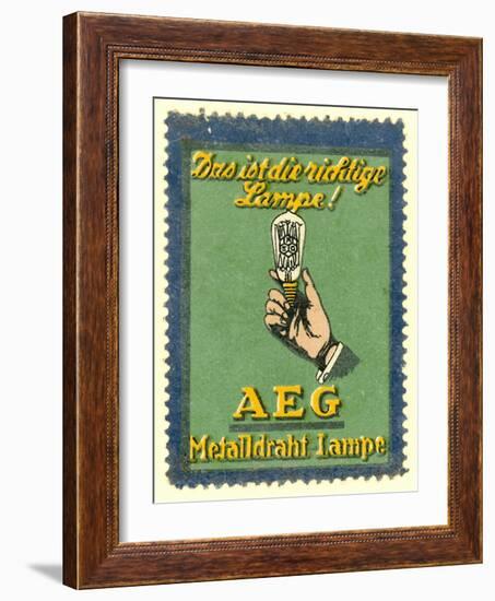 Advertisement for Aeg Electric Light Bulbs-null-Framed Giclee Print