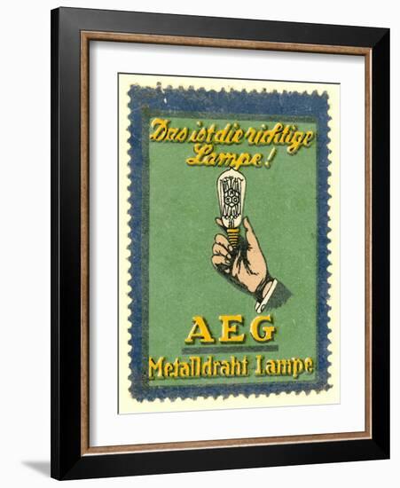 Advertisement for Aeg Electric Light Bulbs-null-Framed Giclee Print