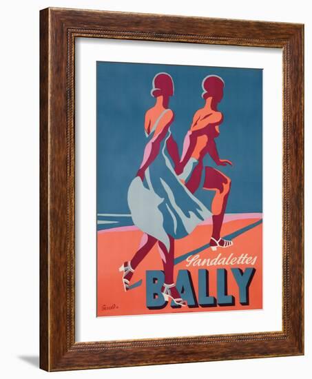 Advertisement for Bally Sandals, 1935 (Colour Litho)-Gerald-Framed Giclee Print