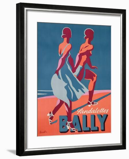 Advertisement for Bally Sandals, 1935 (Colour Litho)-Gerald-Framed Giclee Print