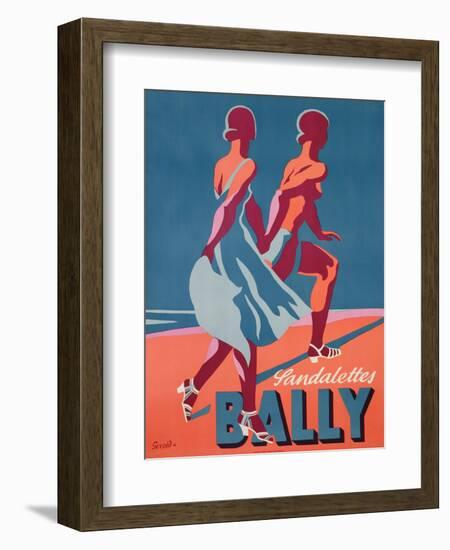 Advertisement for Bally Sandals, 1935 (Colour Litho)-Gerald-Framed Giclee Print