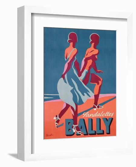 Advertisement for Bally Sandals, 1935 (Colour Litho)-Gerald-Framed Giclee Print