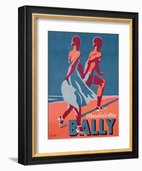 Advertisement for Bally Sandals, 1935 (Colour Litho)-Gerald-Framed Giclee Print