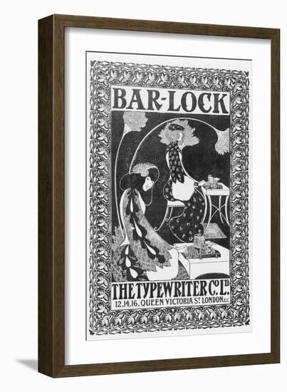 Advertisement for Bar-Lock Typewriters, C.1895 (Litho)-English-Framed Giclee Print