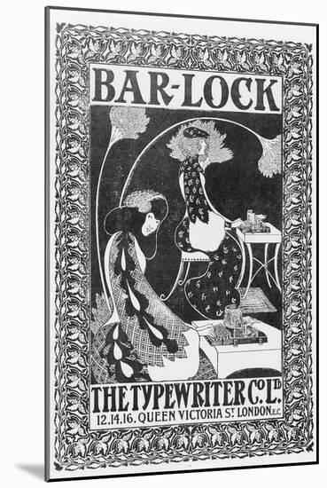 Advertisement for Bar-Lock Typewriters, C.1895 (Litho)-English-Mounted Giclee Print