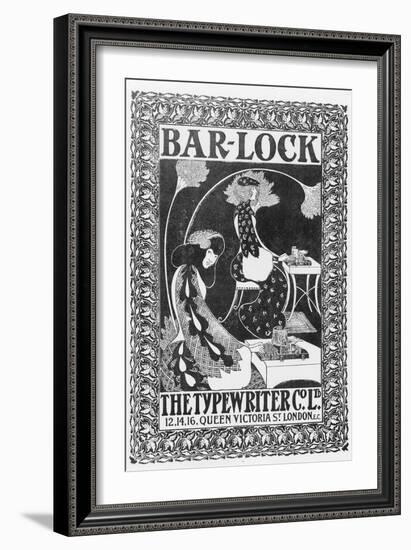 Advertisement for Bar-Lock Typewriters, C.1895 (Litho)-English-Framed Giclee Print