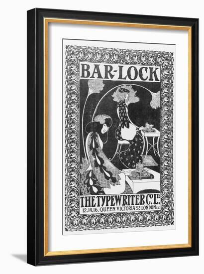 Advertisement for Bar-Lock Typewriters, C.1895 (Litho)-English-Framed Giclee Print