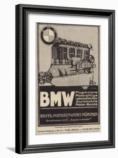 Advertisement for Bmw Engines-null-Framed Giclee Print