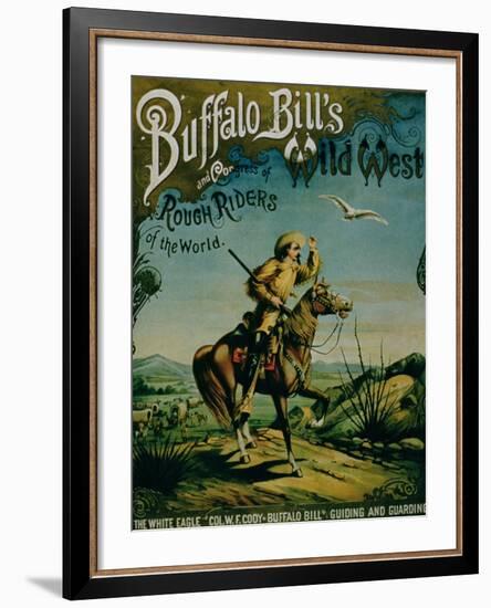 Advertisement for "Buffalo Bill's Wild West and Congress of Rough Riders of the World"-null-Framed Giclee Print
