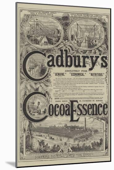 Advertisement for Cadbury's Cocoa Essence-null-Mounted Giclee Print