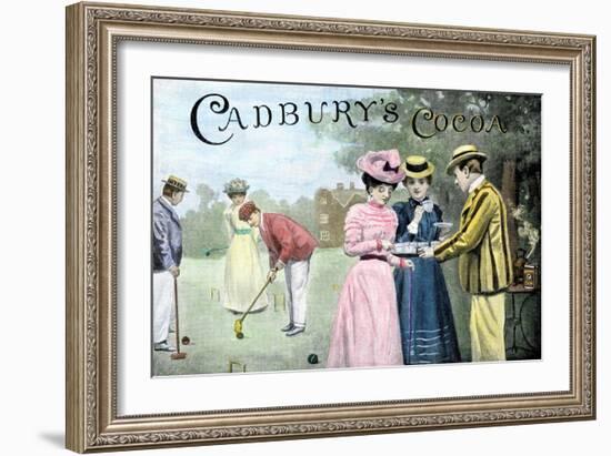 Advertisement for Cadbury's Cocoa, Showing a Croquet Game, c.1899-null-Framed Giclee Print