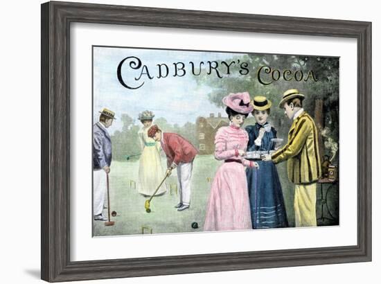 Advertisement for Cadbury's Cocoa, Showing a Croquet Game, c.1899-null-Framed Giclee Print