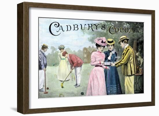 Advertisement for Cadbury's Cocoa, Showing a Croquet Game, c.1899-null-Framed Giclee Print