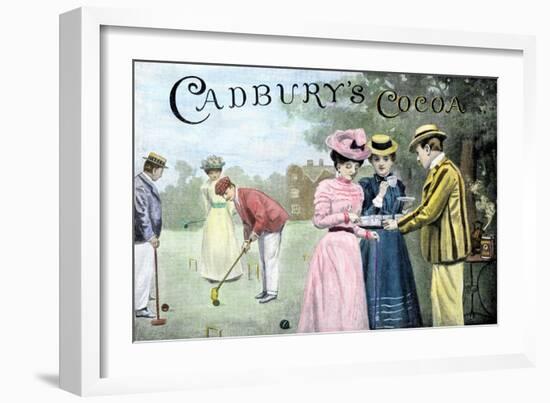 Advertisement for Cadbury's Cocoa, Showing a Croquet Game, c.1899-null-Framed Giclee Print