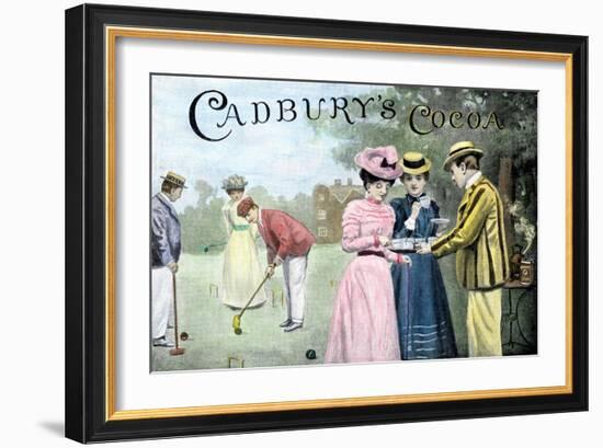 Advertisement for Cadbury's Cocoa, Showing a Croquet Game, c.1899-null-Framed Giclee Print