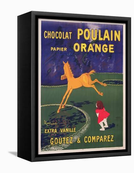 Advertisement for Chocolat Poulain Papier Orange, C. 1910-Leonetto Cappiello-Framed Premier Image Canvas