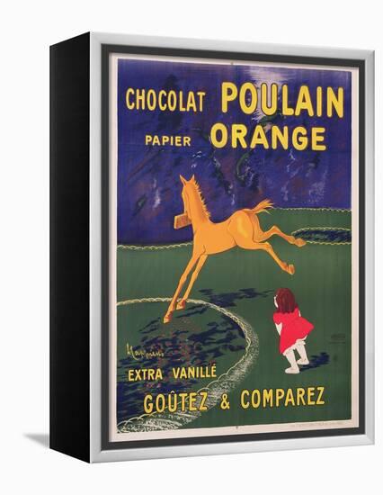 Advertisement for Chocolat Poulain Papier Orange, C. 1910-Leonetto Cappiello-Framed Premier Image Canvas