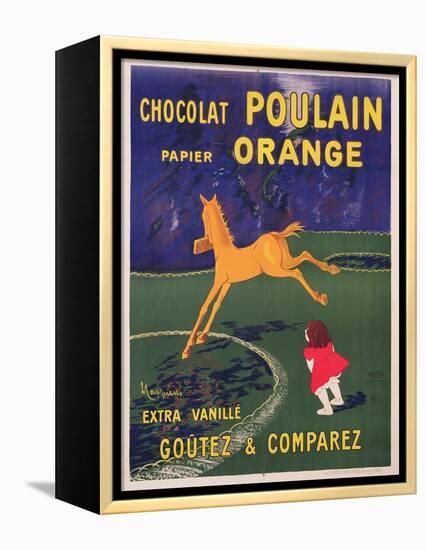 Advertisement for Chocolat Poulain Papier Orange, C. 1910-Leonetto Cappiello-Framed Premier Image Canvas