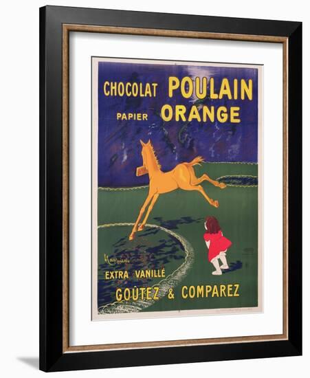 Advertisement for Chocolat Poulain Papier Orange, C. 1910-Leonetto Cappiello-Framed Giclee Print