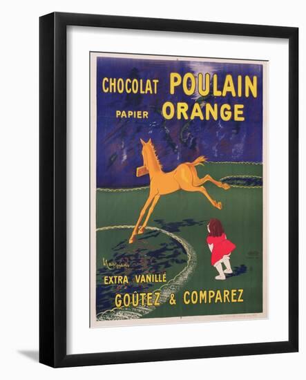 Advertisement for Chocolat Poulain Papier Orange, C. 1910-Leonetto Cappiello-Framed Giclee Print