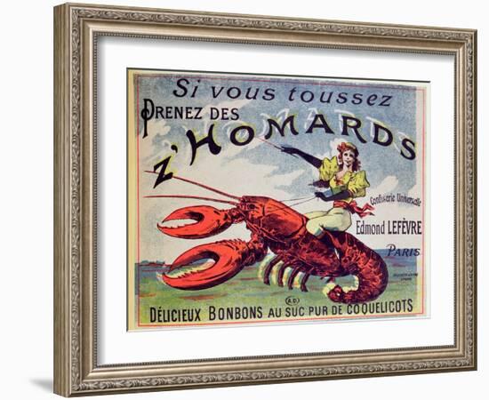 Advertisement for Cough Sweets 'Z'Homards', Late Nineteenth Century (Colour Litho)-French-Framed Giclee Print